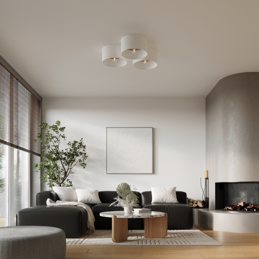 Iluminação de teto TELESTO 1xE27/15W/230V diâmetro 35 cm branco/bege
