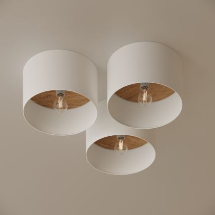 Iluminação de teto TELESTO 1xE27/15W/230V diâmetro 35 cm branco/bege