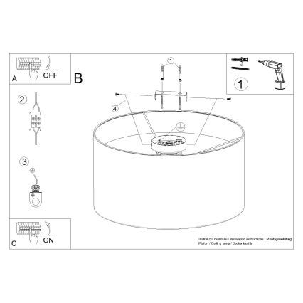 Iluminação de teto TELESTO 1xE27/15W/230V diâmetro 35 cm branco/bege
