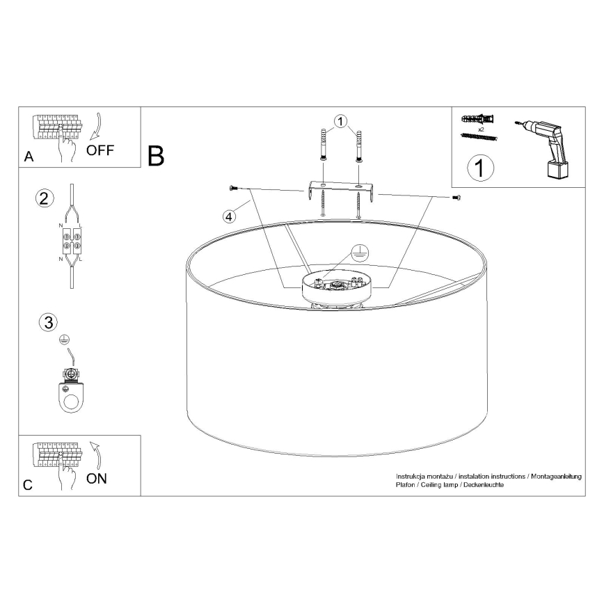 Iluminação de teto TELESTO 1xE27/15W/230V diâmetro 35 cm branco/bege