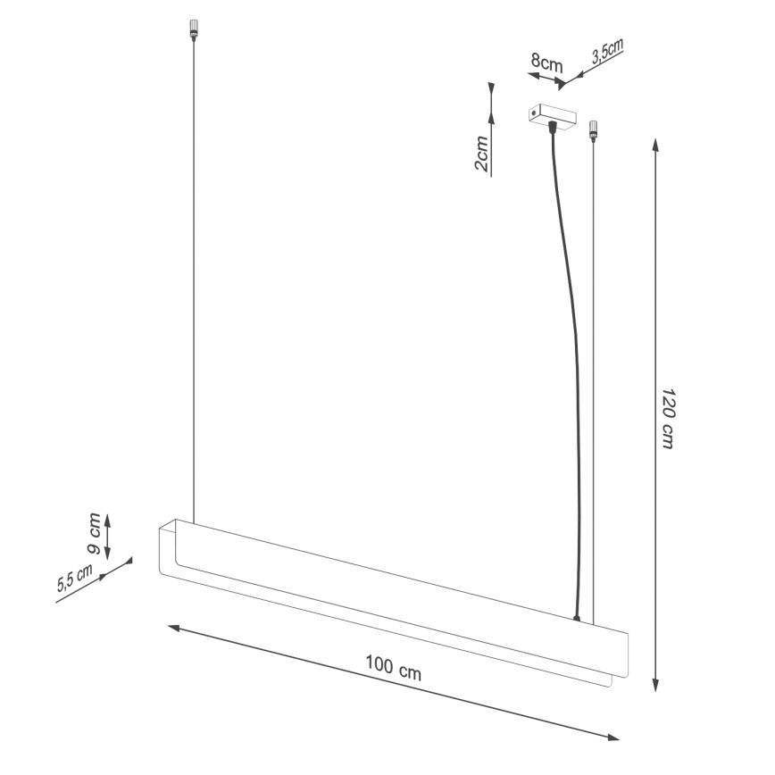 Candeeiro suspenso LED SPARK 1xG13/8,5W/230V dourado