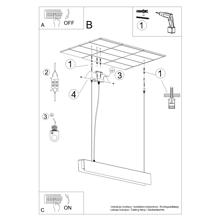 Candeeiro suspenso LED SPARK 1xG13/8,5W/230V dourado
