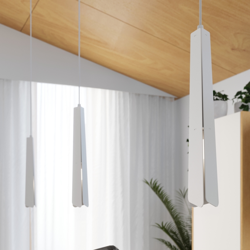 Candeeiro suspenso PRYSM 1xG9/8W/230V branco