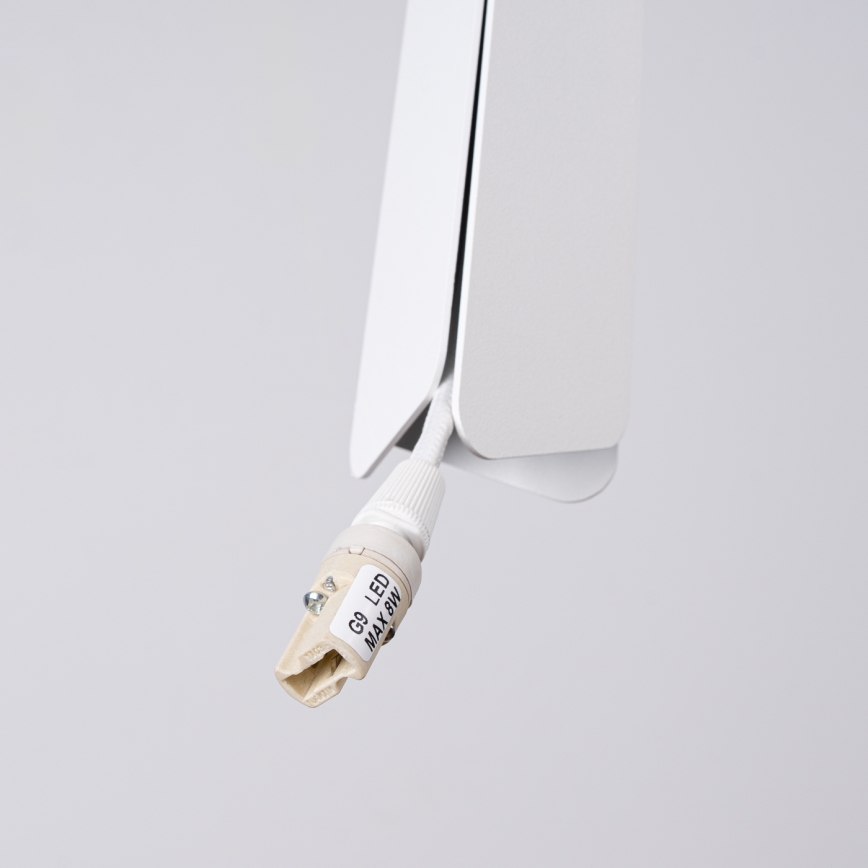 Candeeiro suspenso PRYSM 1xG9/8W/230V branco