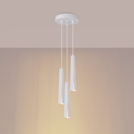 Candeeiro suspenso PRYSM 3xG9/8W/230V branco