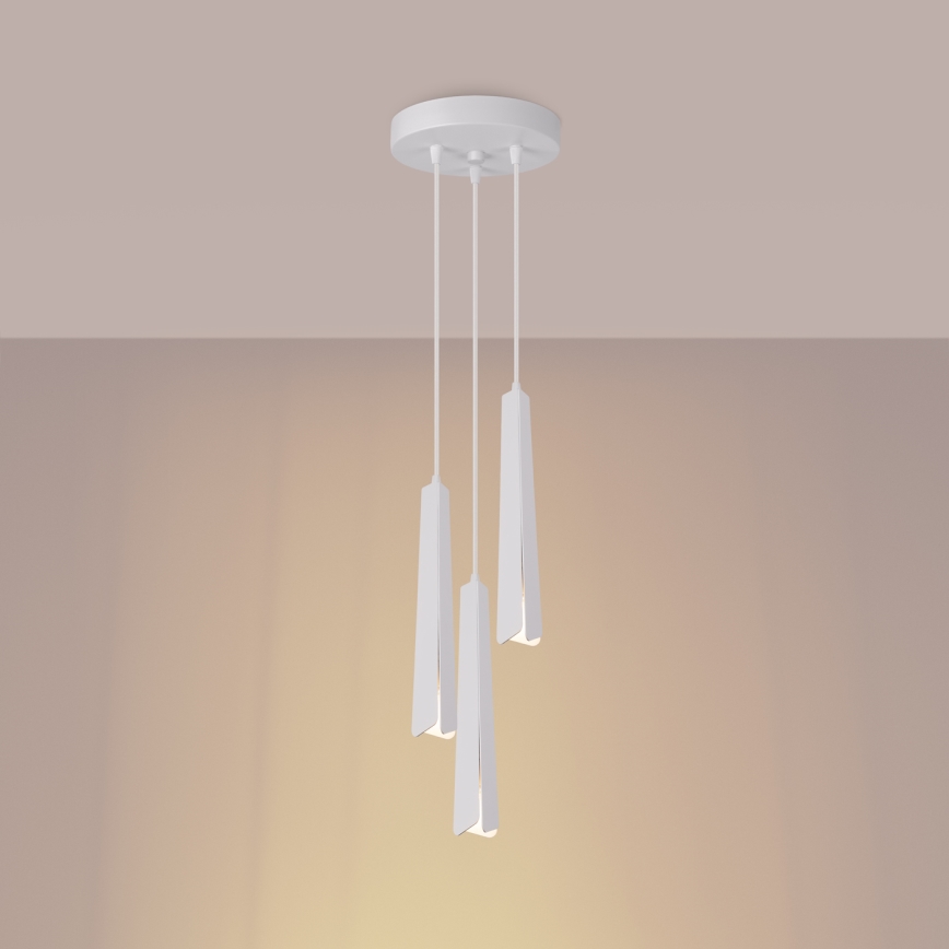 Candeeiro suspenso PRYSM 3xG9/8W/230V branco