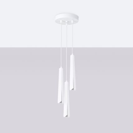 Candeeiro suspenso PRYSM 3xG9/8W/230V branco