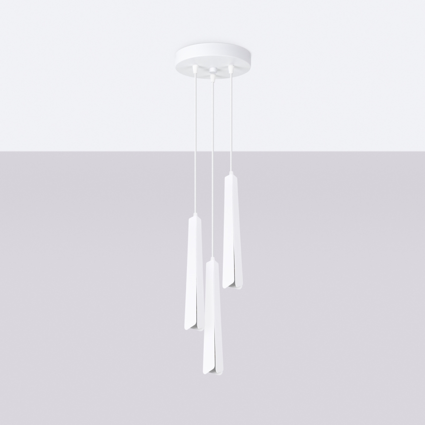 Candeeiro suspenso PRYSM 3xG9/8W/230V branco
