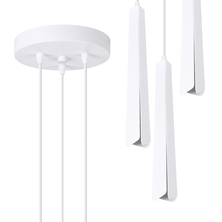 Candeeiro suspenso PRYSM 3xG9/8W/230V branco