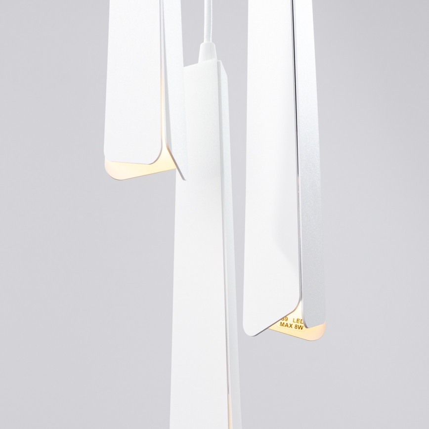 Candeeiro suspenso PRYSM 3xG9/8W/230V branco