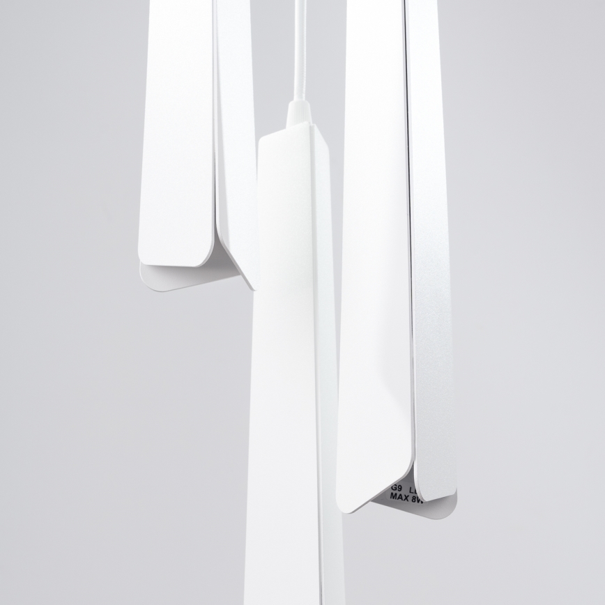 Candeeiro suspenso PRYSM 3xG9/8W/230V branco