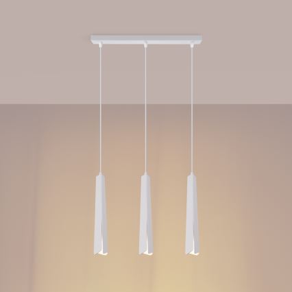 Candeeiro suspenso PRYSM 3xG9/8W/230V branco
