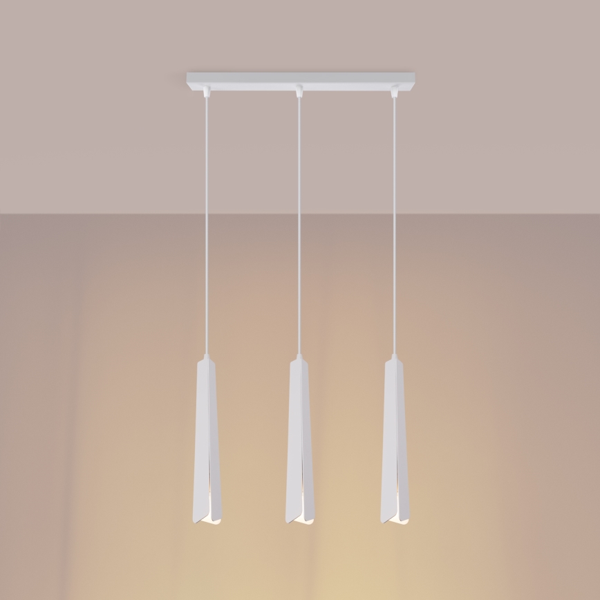 Candeeiro suspenso PRYSM 3xG9/8W/230V branco