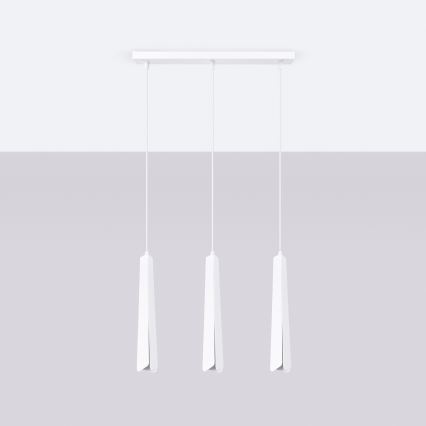 Candeeiro suspenso PRYSM 3xG9/8W/230V branco