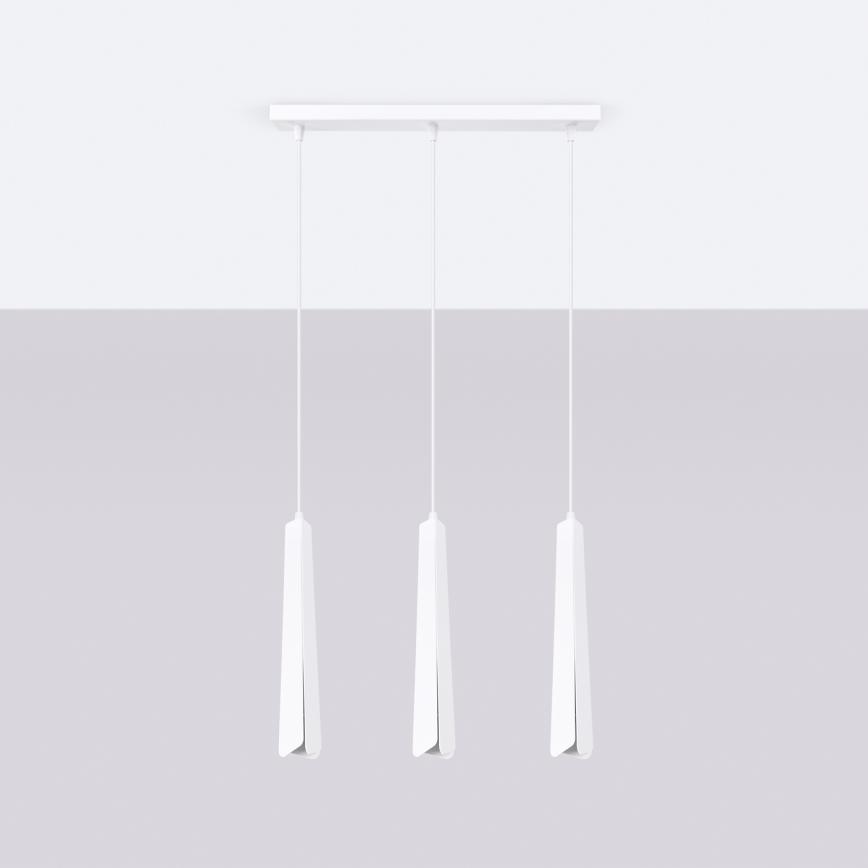 Candeeiro suspenso PRYSM 3xG9/8W/230V branco