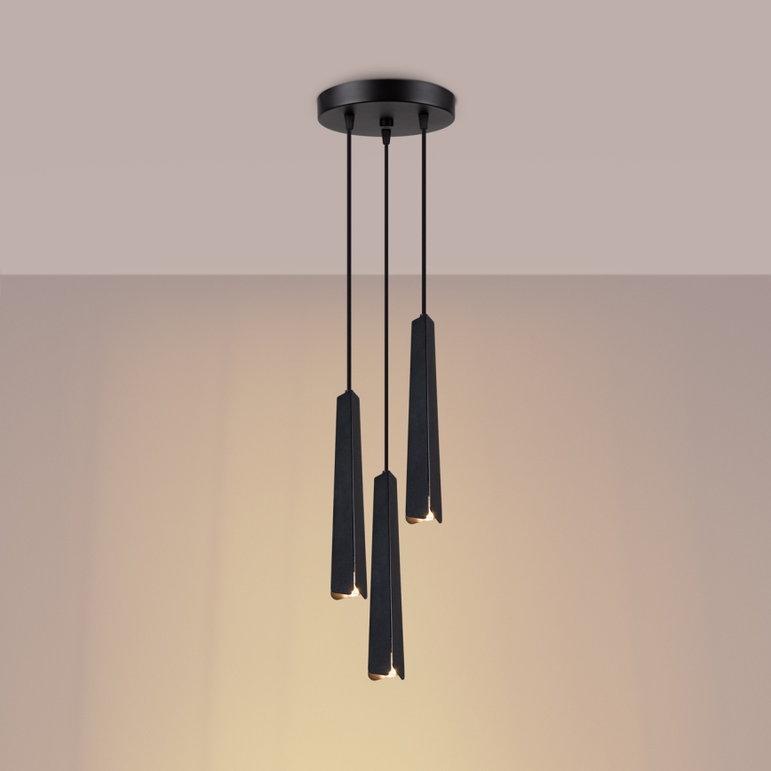 Candeeiro suspenso PRYSM 3xG9/8W/230V preto