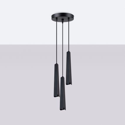 Candeeiro suspenso PRYSM 3xG9/8W/230V preto