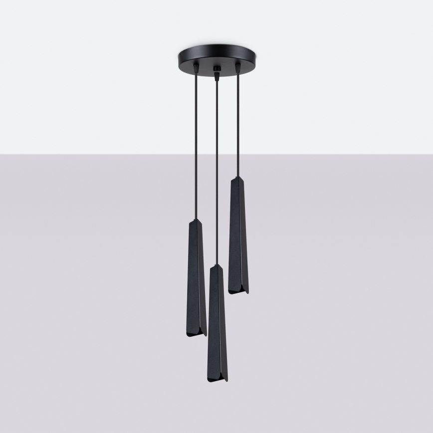 Candeeiro suspenso PRYSM 3xG9/8W/230V preto