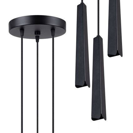 Candeeiro suspenso PRYSM 3xG9/8W/230V preto