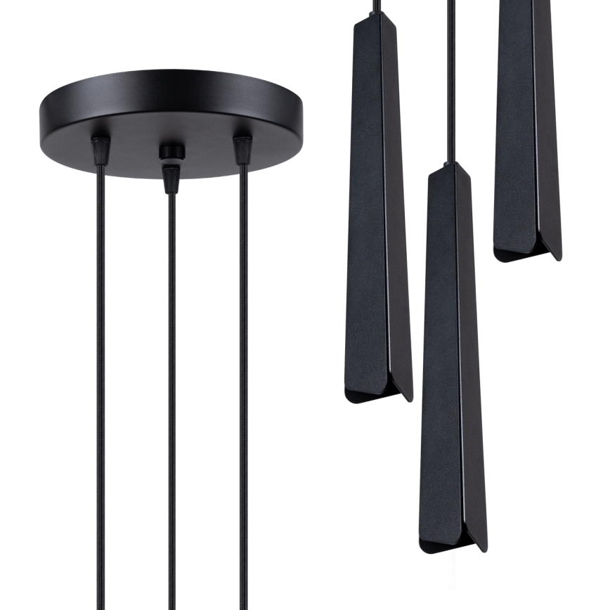 Candeeiro suspenso PRYSM 3xG9/8W/230V preto