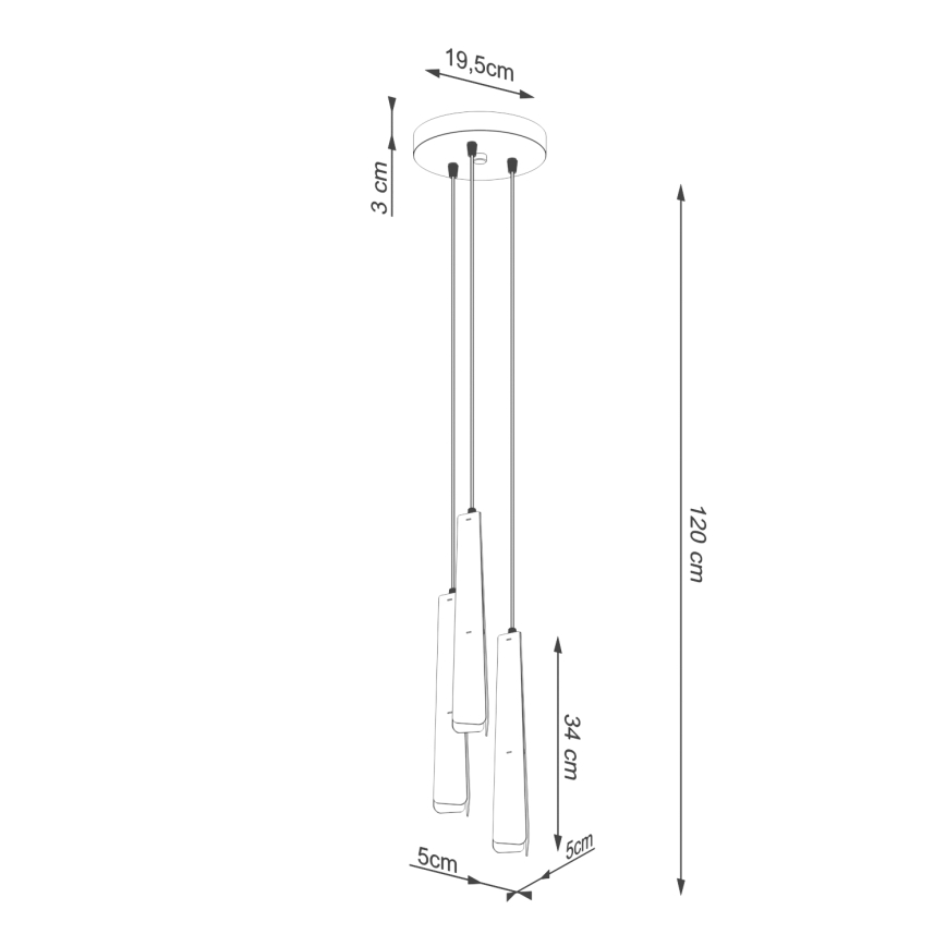 Candeeiro suspenso PRYSM 3xG9/8W/230V preto