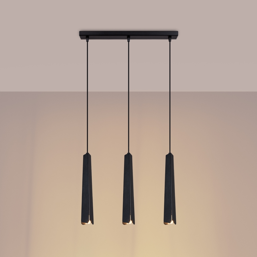 Candeeiro suspenso PRYSM 3xG9/8W/230V preto