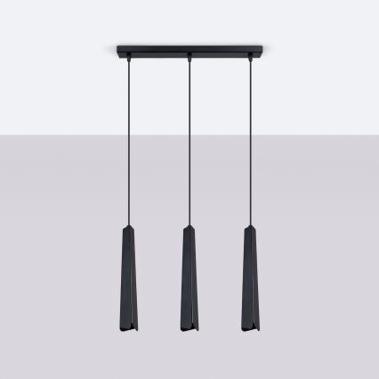 Candeeiro suspenso PRYSM 3xG9/8W/230V preto