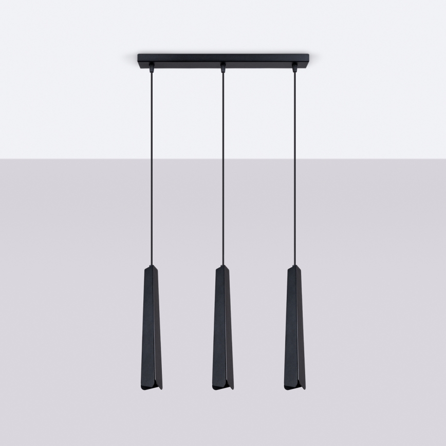 Candeeiro suspenso PRYSM 3xG9/8W/230V preto