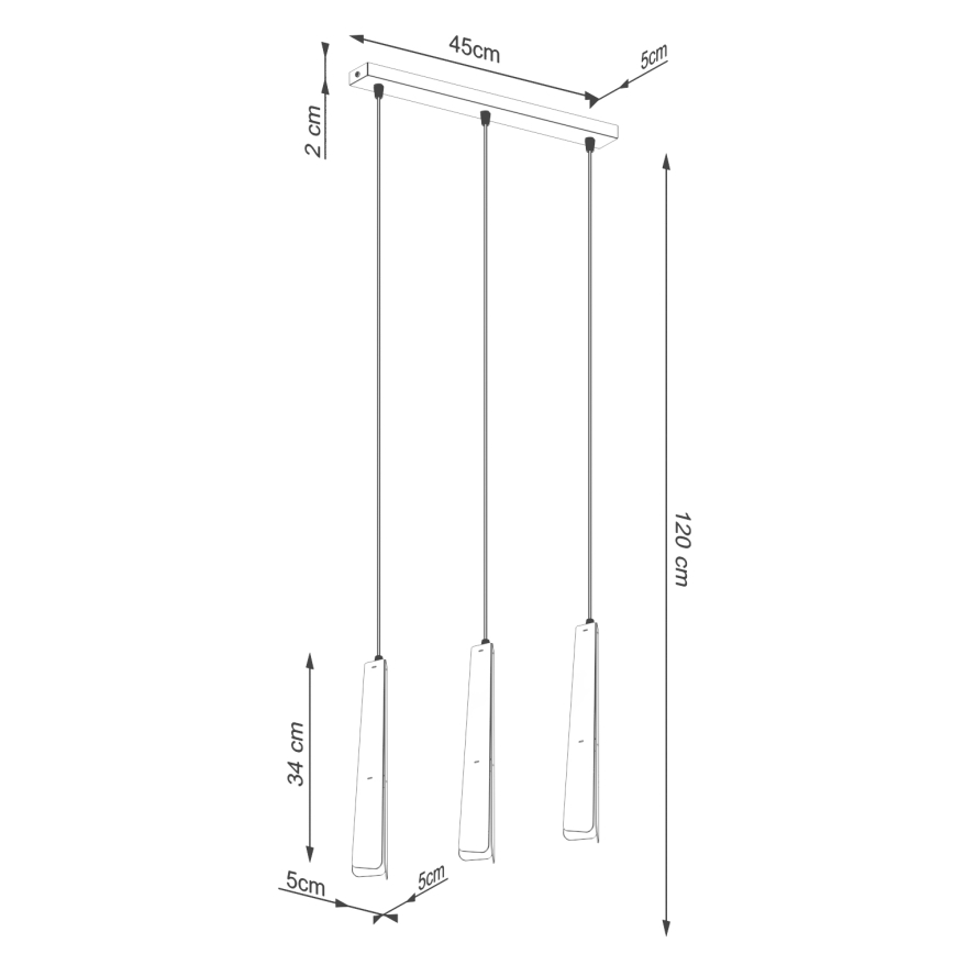 Candeeiro suspenso PRYSM 3xG9/8W/230V preto