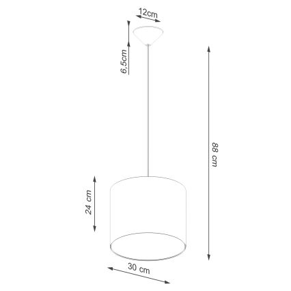 Candeeiro suspenso NOVA 1xE27/15W/230V diâmetro 30 cm branco