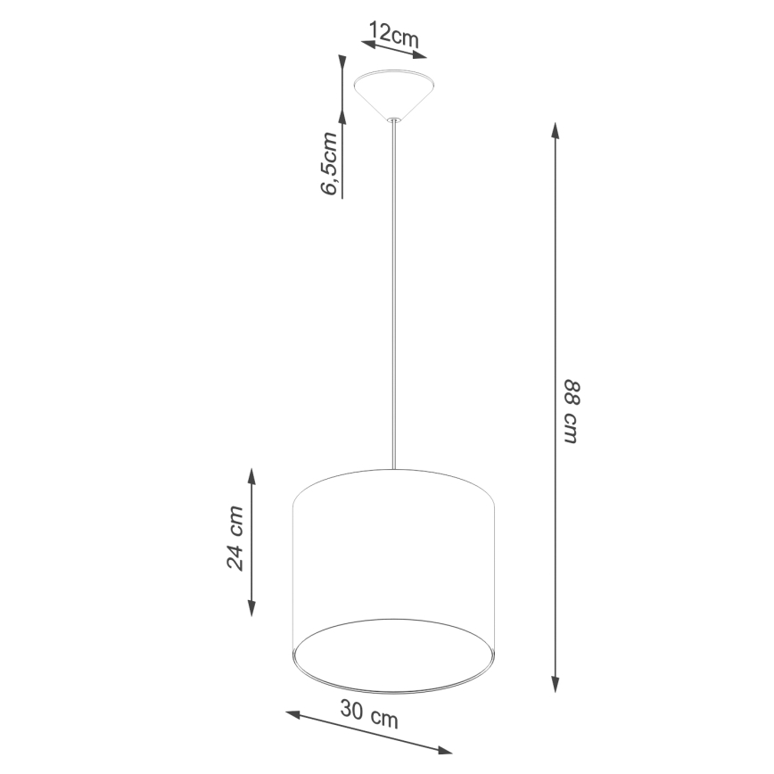 Candeeiro suspenso NOVA 1xE27/15W/230V diâmetro 30 cm branco