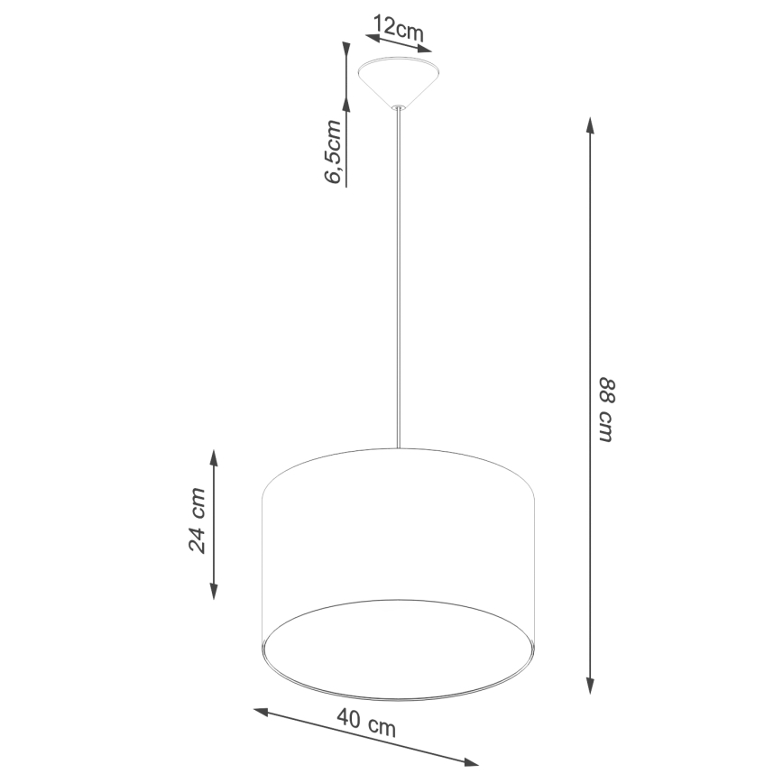 Candeeiro suspenso NOVA 1xE27/15W/230V diâmetro 40 cm branco