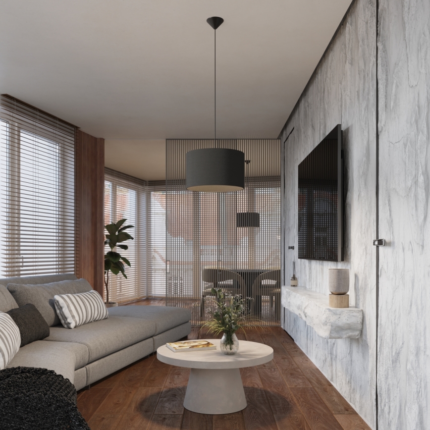Candeeiro suspenso NOVA 1xE27/15W/230V diâmetro 30 cm preto