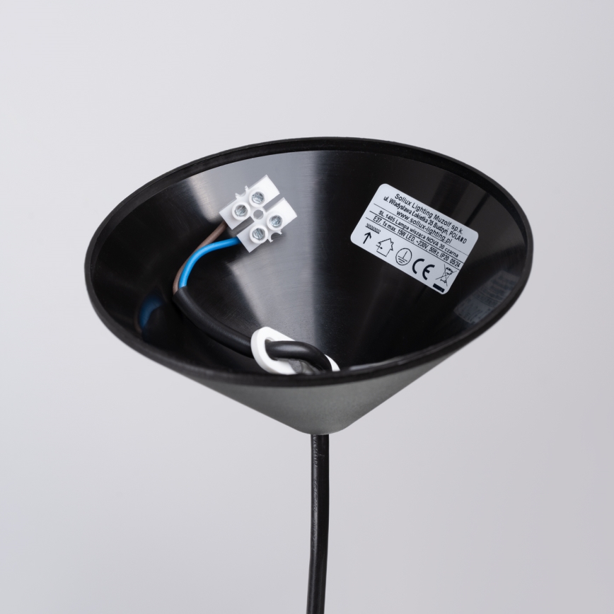 Candeeiro suspenso NOVA 1xE27/15W/230V diâmetro 30 cm preto