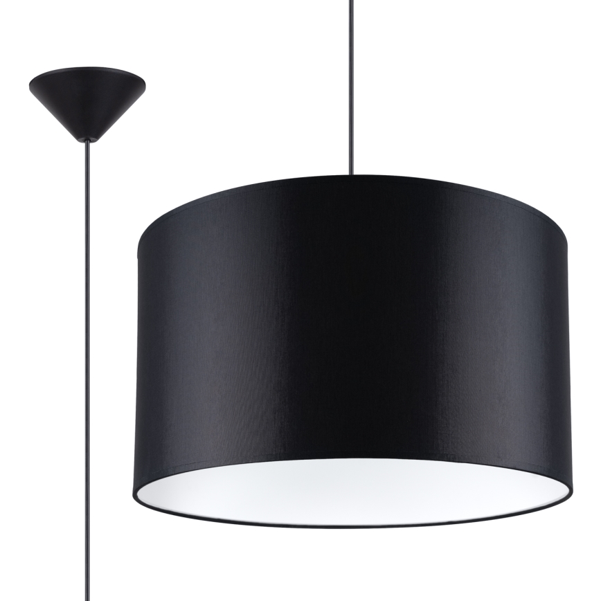 Candeeiro suspenso NOVA 1xE27/15W/230V diâmetro 40 cm preto