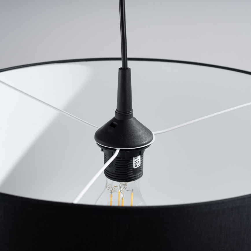 Candeeiro suspenso NOVA 1xE27/15W/230V diâmetro 40 cm preto