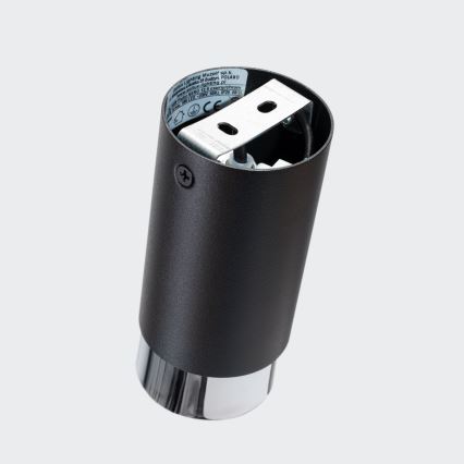 Foco NERO 1xGU10/10W/230V 12,5 cm preto/cromado brilhante