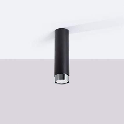 Foco NERO 1xGU10/10W/230V 22,5 cm preto/cromado brilhante