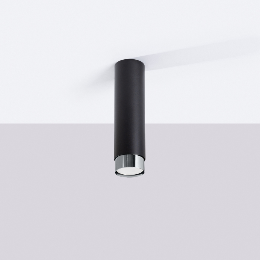 Foco NERO 1xGU10/10W/230V 22,5 cm preto/cromado brilhante