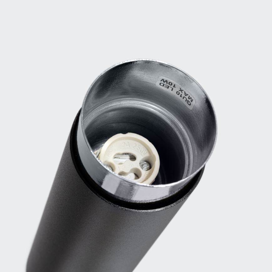 Foco NERO 1xGU10/10W/230V 22,5 cm preto/cromado brilhante