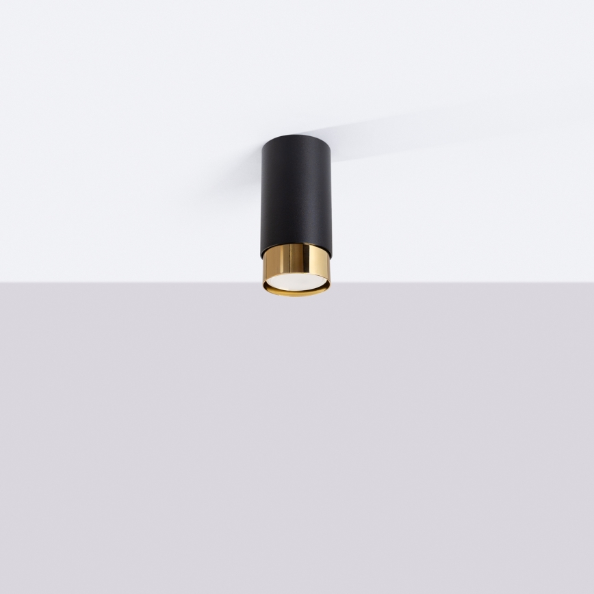 Foco NERO 1xGU10/10W/230V 12,5 cm preto/dourado