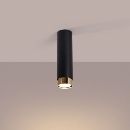 Foco NERO 1xGU10/10W/230V 22,5 cm preto/dourado