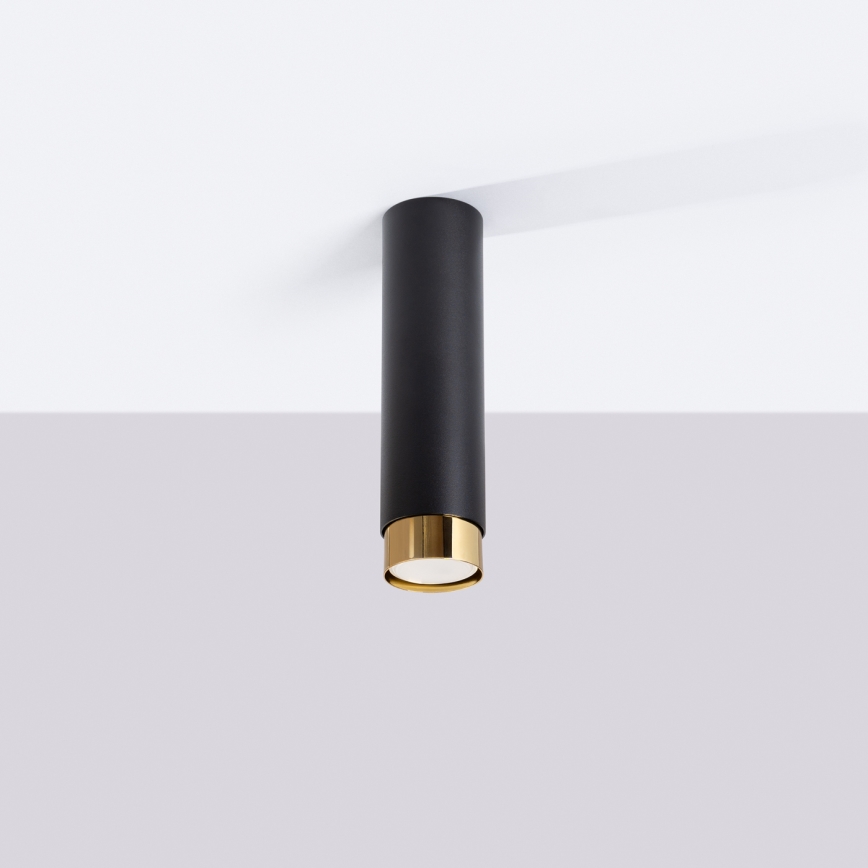 Foco NERO 1xGU10/10W/230V 22,5 cm preto/dourado