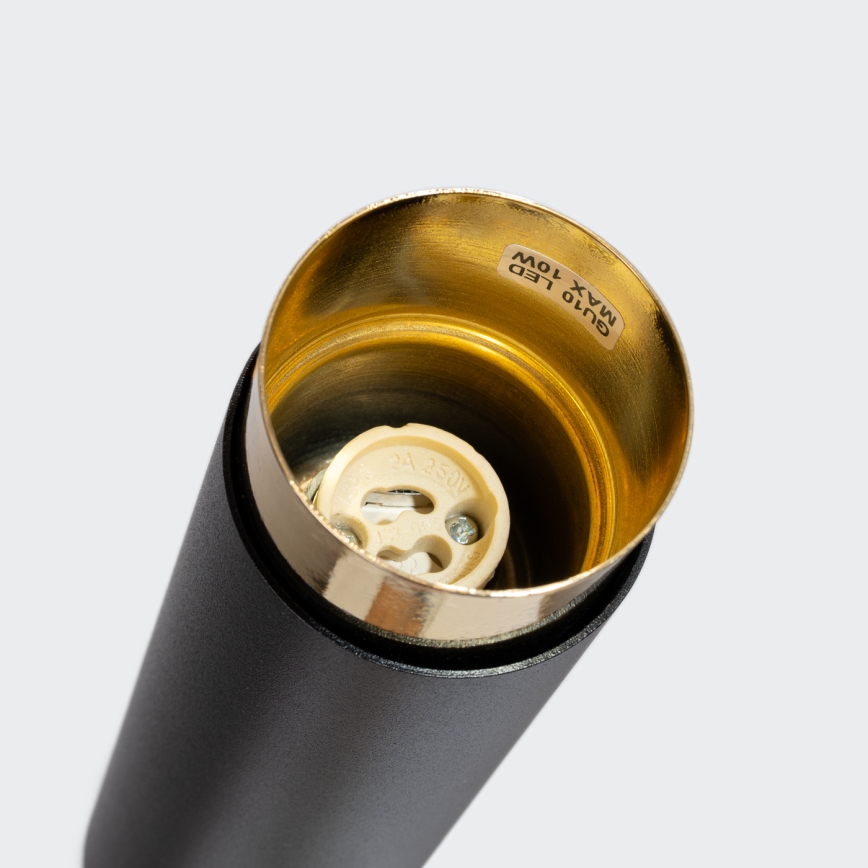 Foco NERO 1xGU10/10W/230V 22,5 cm preto/dourado