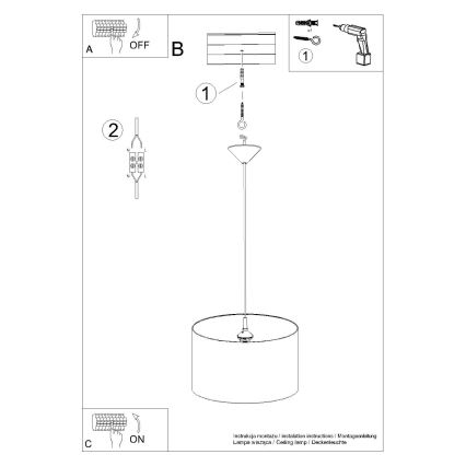 Candeeiro suspenso de criança UNICORN 1xE27/15W/230V diâmetro 40 cm unicórnio