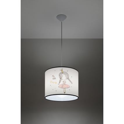 Candeeiro suspenso de criança PRINCESS 1xE27/15W/230V diâmetro 30 cm Princesa