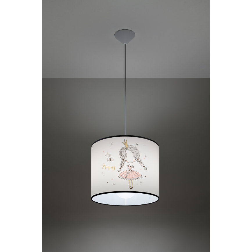 Candeeiro suspenso de criança PRINCESS 1xE27/15W/230V diâmetro 30 cm Princesa