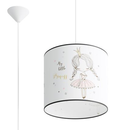Candeeiro suspenso de criança PRINCESS 1xE27/15W/230V diâmetro 30 cm Princesa