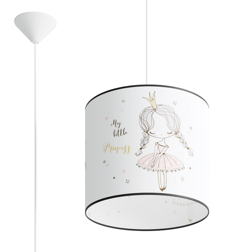 Candeeiro suspenso de criança PRINCESS 1xE27/15W/230V diâmetro 30 cm Princesa