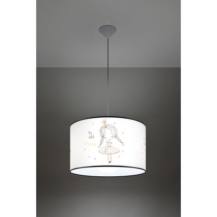 Candeeiro suspenso de criança PRINCESS 1xE27/15W/230V diâmetro 40 cm Princesa